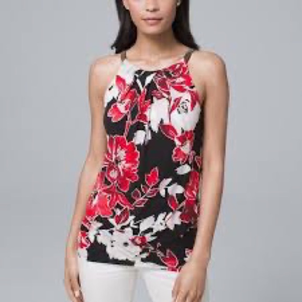 NWT White House black market ball chain trim halter